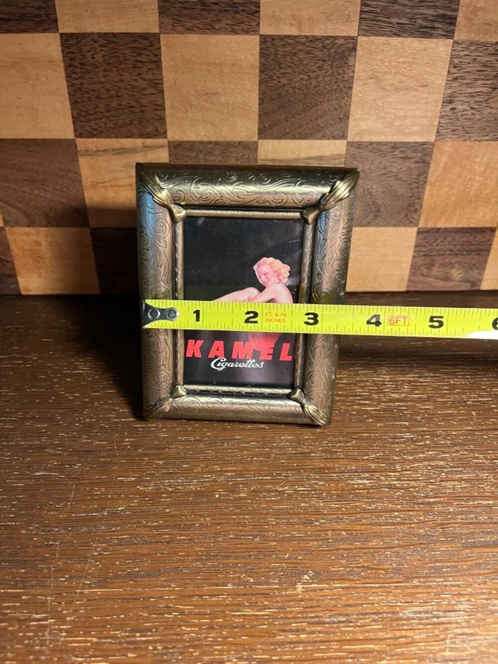 Repurposed Frame with 1990’s Vintage Kamel Playing Card A590
